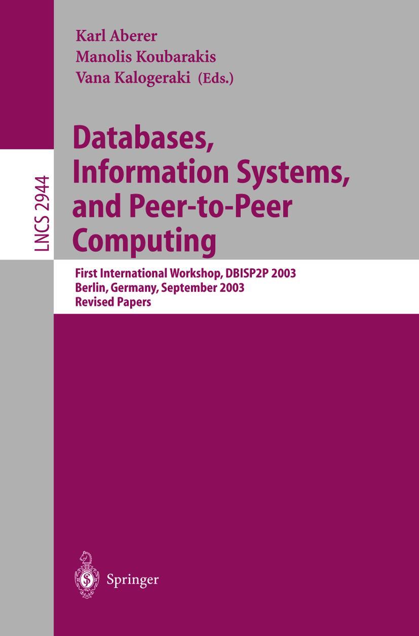 Vorderes Coverbild Databases, Information Systems, and Peer-to-Peer Computing