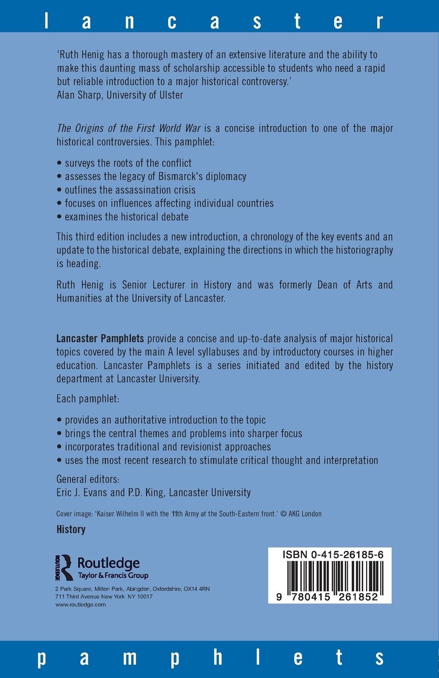 Rückseitencover The Origins of the First World War