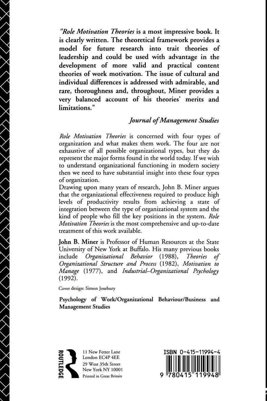 Rückseitencover Role Motivation Theories