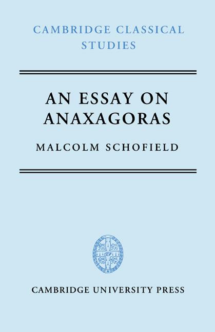 Vorderes Coverbild An Essay on Anaxagoras