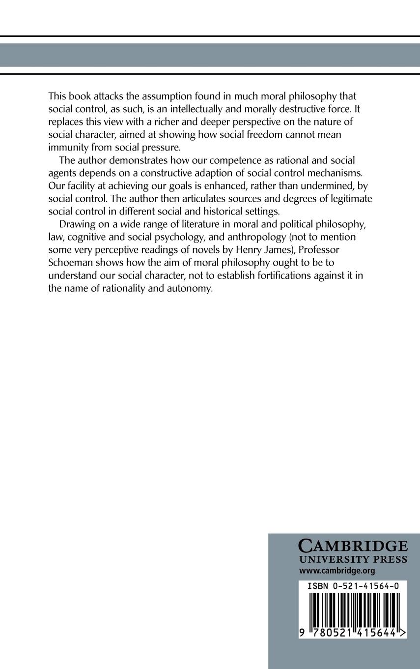 Rückseitencover Privacy and Social Freedom