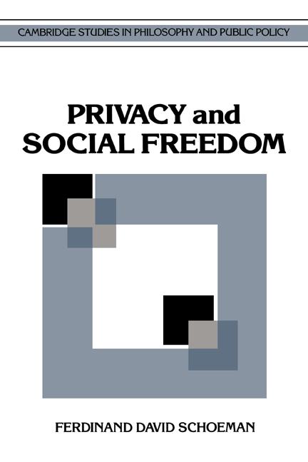 Vorderes Coverbild Privacy and Social Freedom