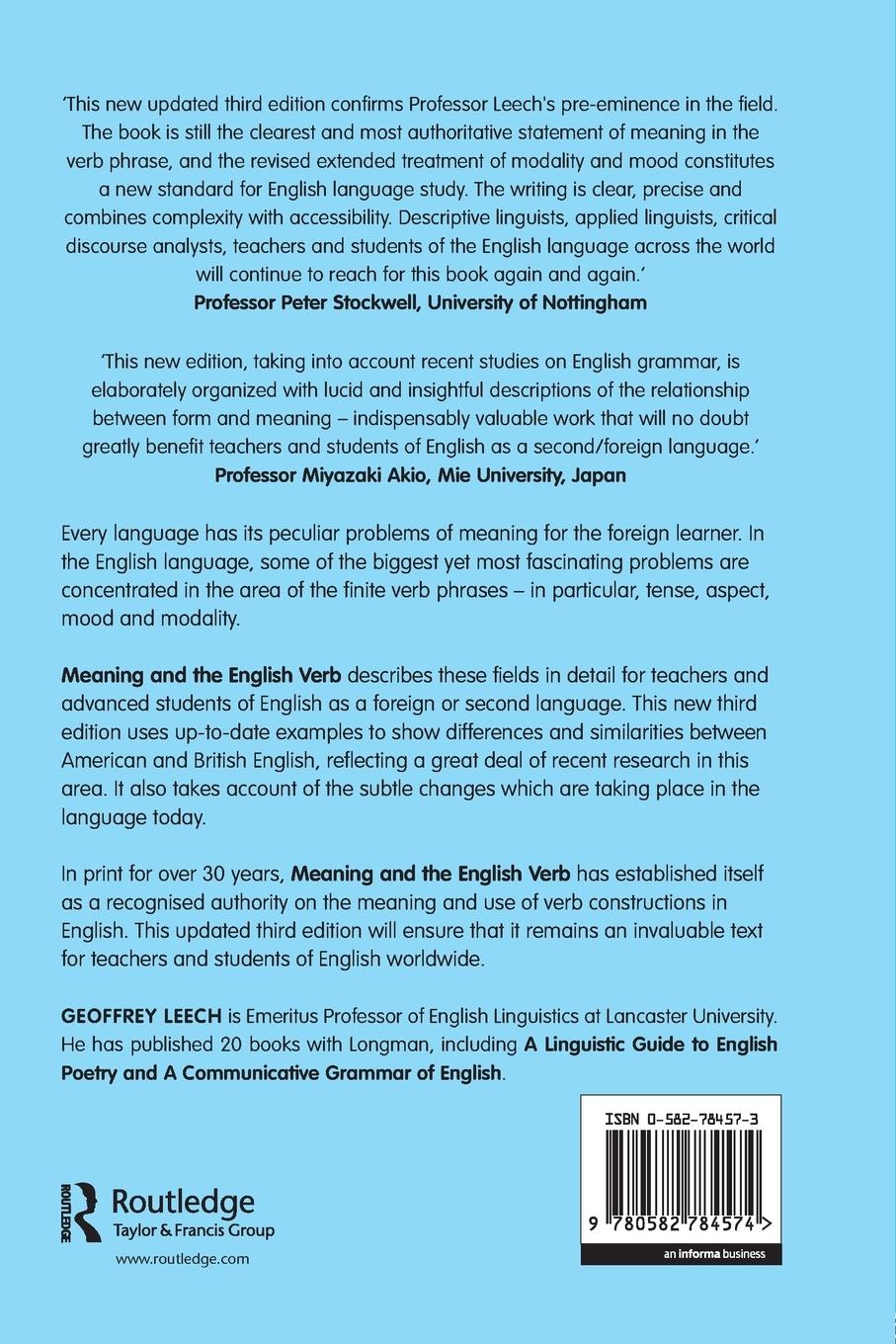 Rückseitencover Meaning and the English Verb