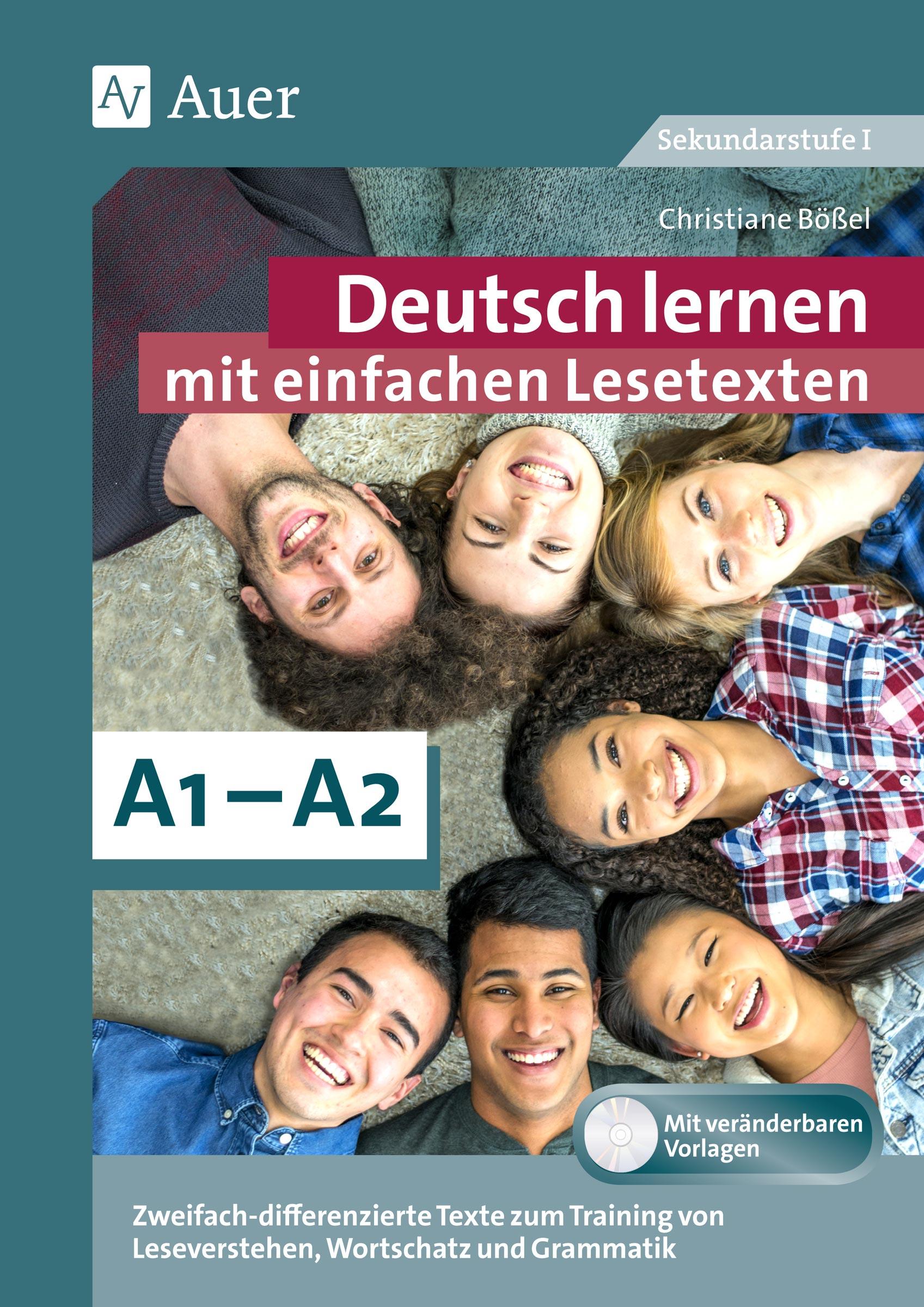 Vorderes Coverbild Deutsch lernen mit einfachen Lesetexten A1-A2