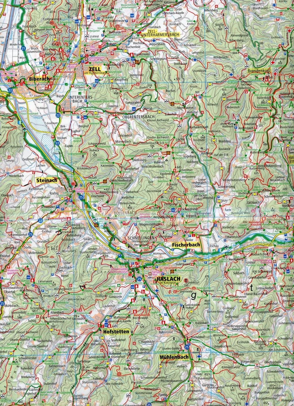 Beispielinhalt (Bild) Kinzigtal mitten im Schwarzwald 1:50 000