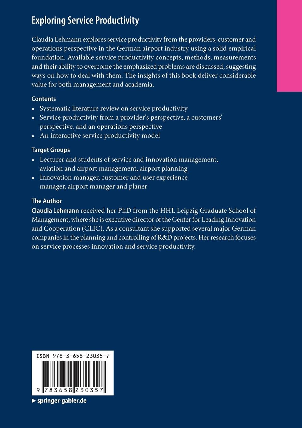 Rückseitencover Exploring Service Productivity