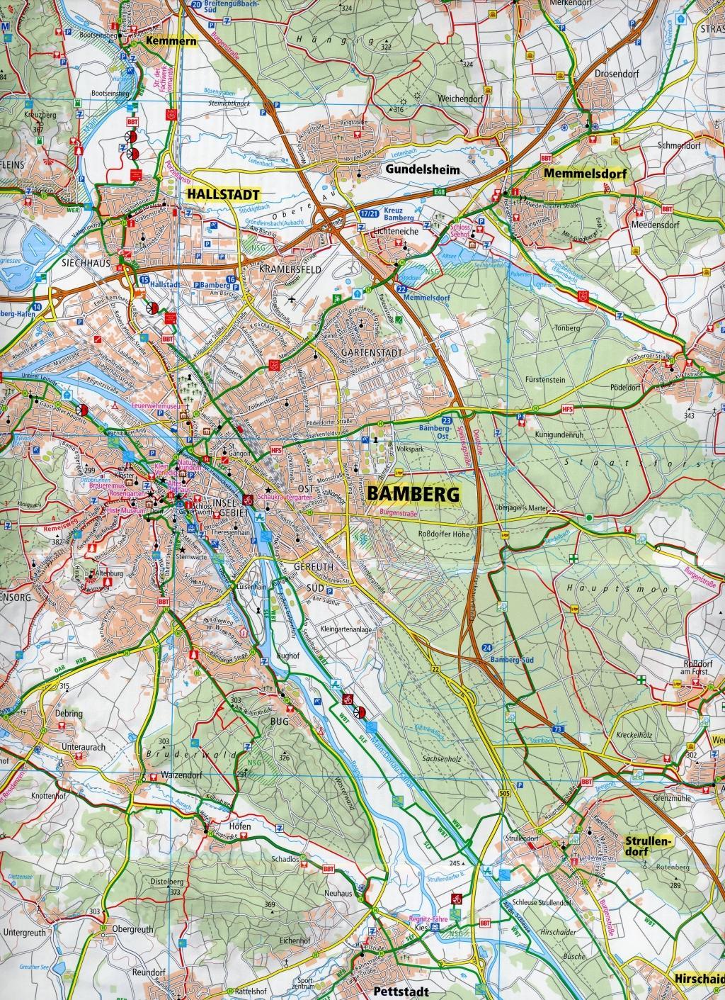 Beispielinhalt (Bild) Bamberger Land, Bamberg - Hallstadtt - Bad Staffelstein 1:50 000