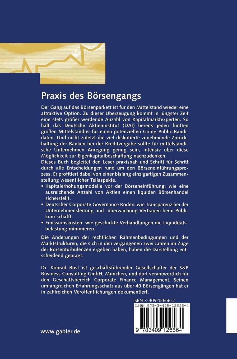 Rückseitencover Praxis des Börsengangs