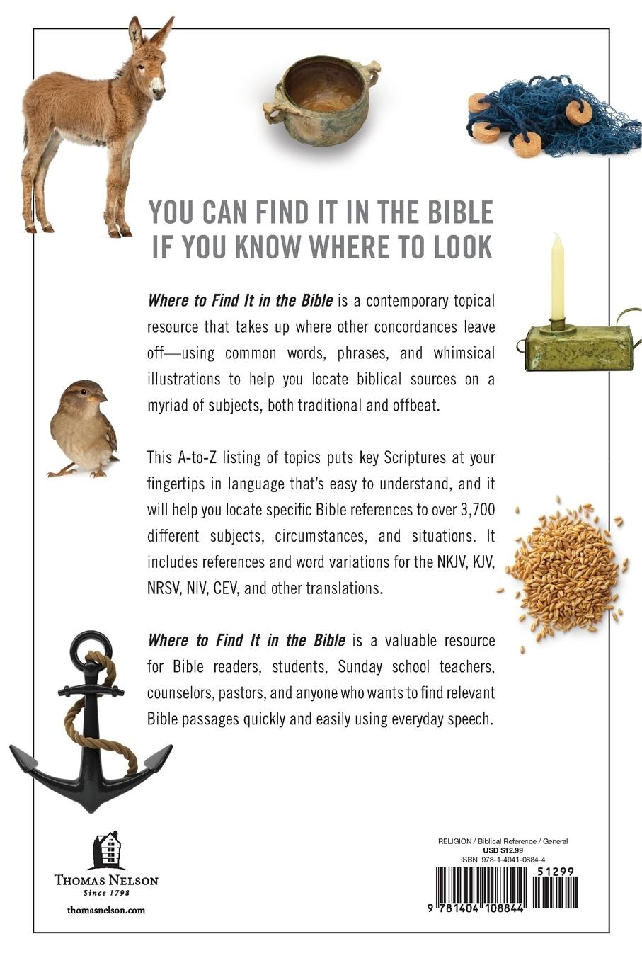 Rückseitencover Where to Find It in the Bible