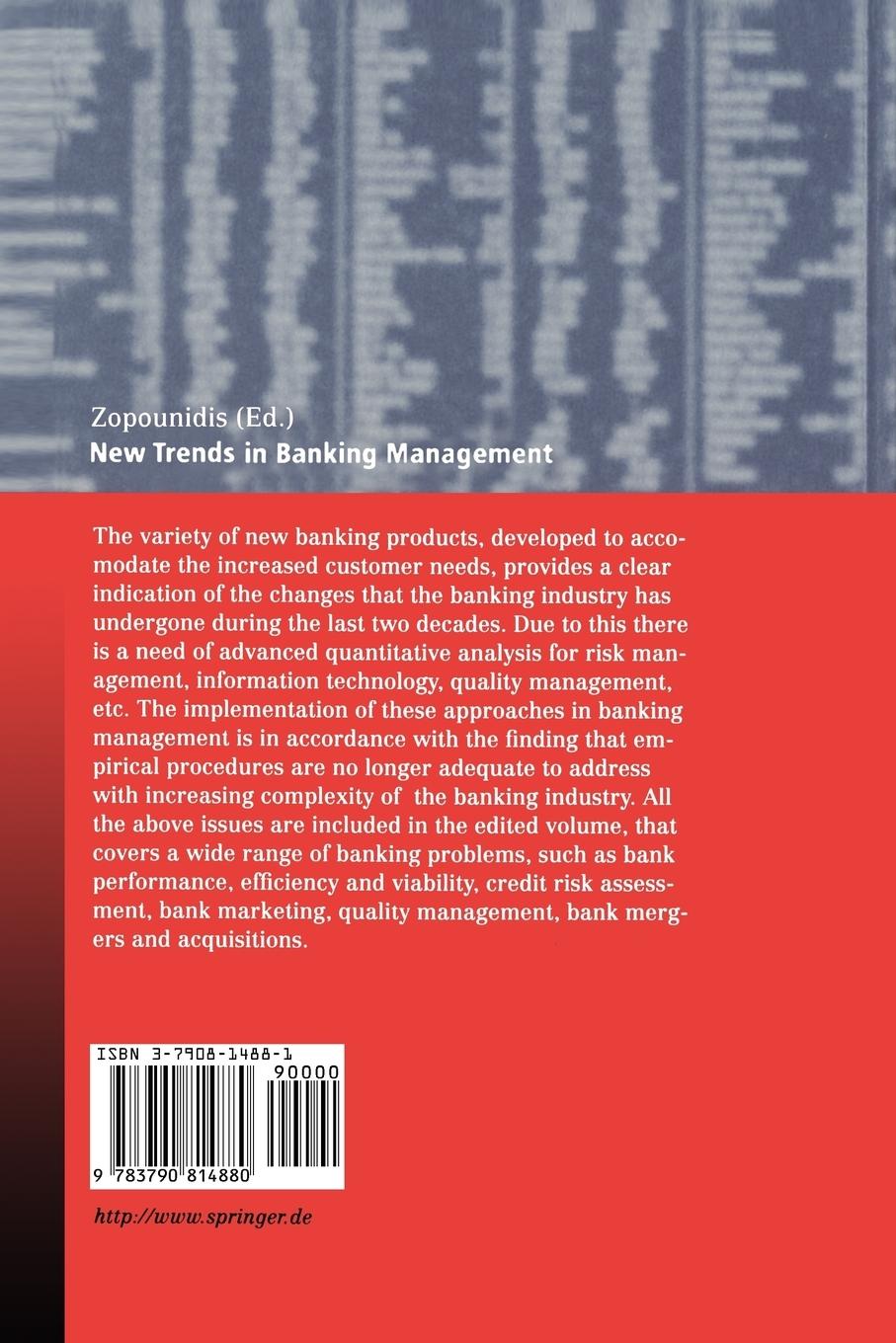Rückseitencover New Trends in Banking Management