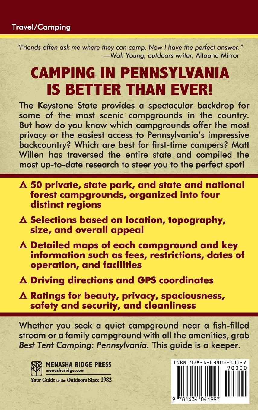 Rückseitencover Best Tent Camping: Pennsylvania