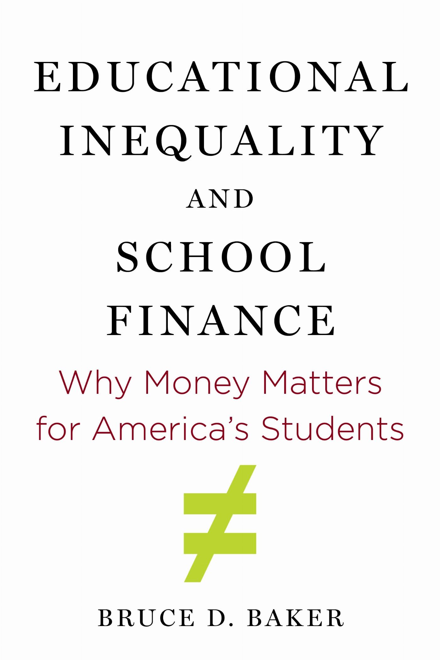 Vorderes Coverbild Educational Inequality and School Finance
