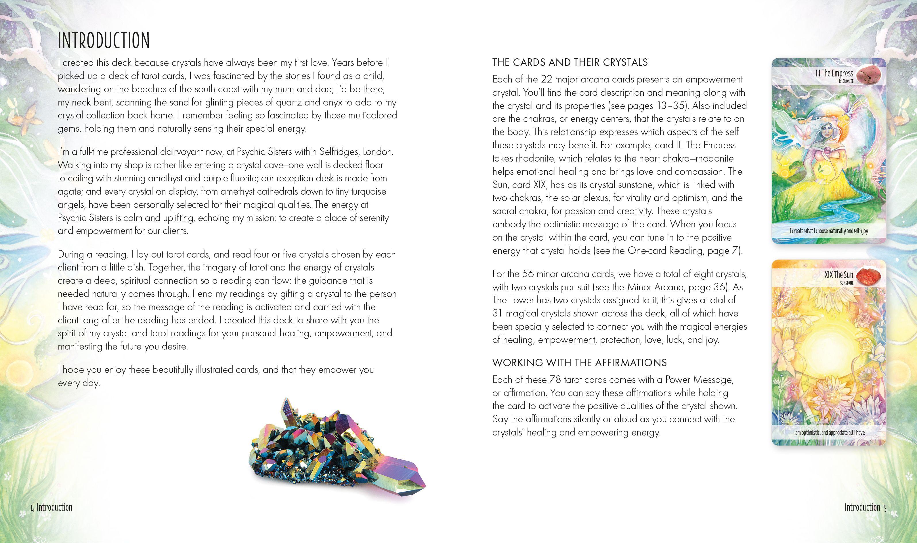 Beispielinhalt (Bild) The Crystal Power Tarot