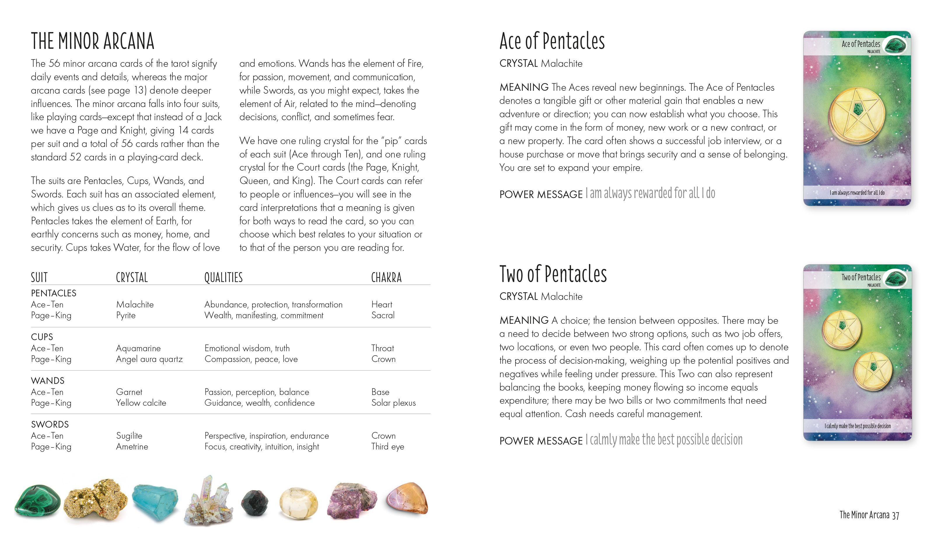 Beispielinhalt (Bild) The Crystal Power Tarot