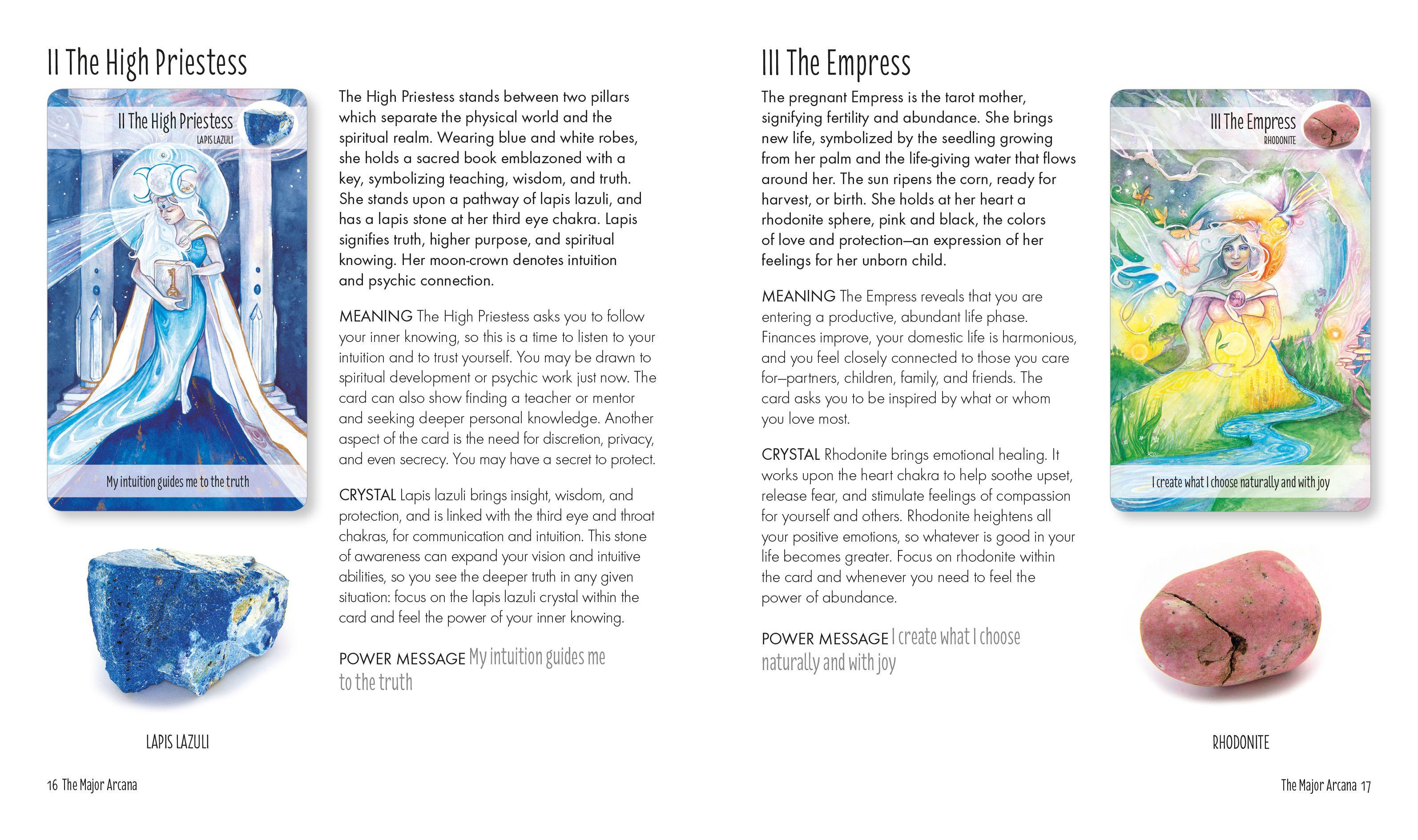 Beispielinhalt (Bild) The Crystal Power Tarot