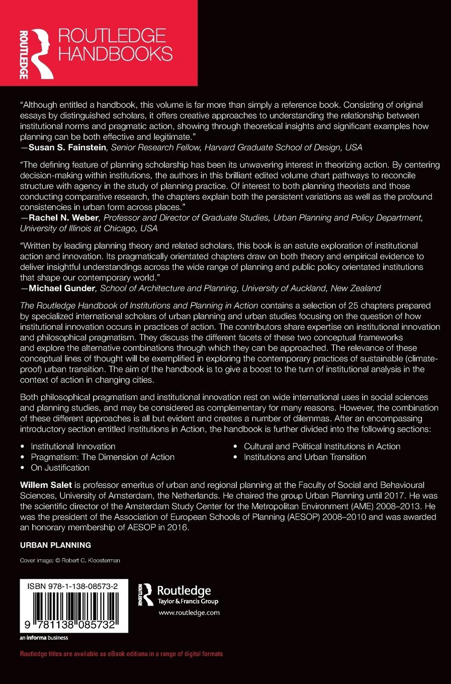 Rückseitencover The Routledge Handbook of Institutions and Planning in Action