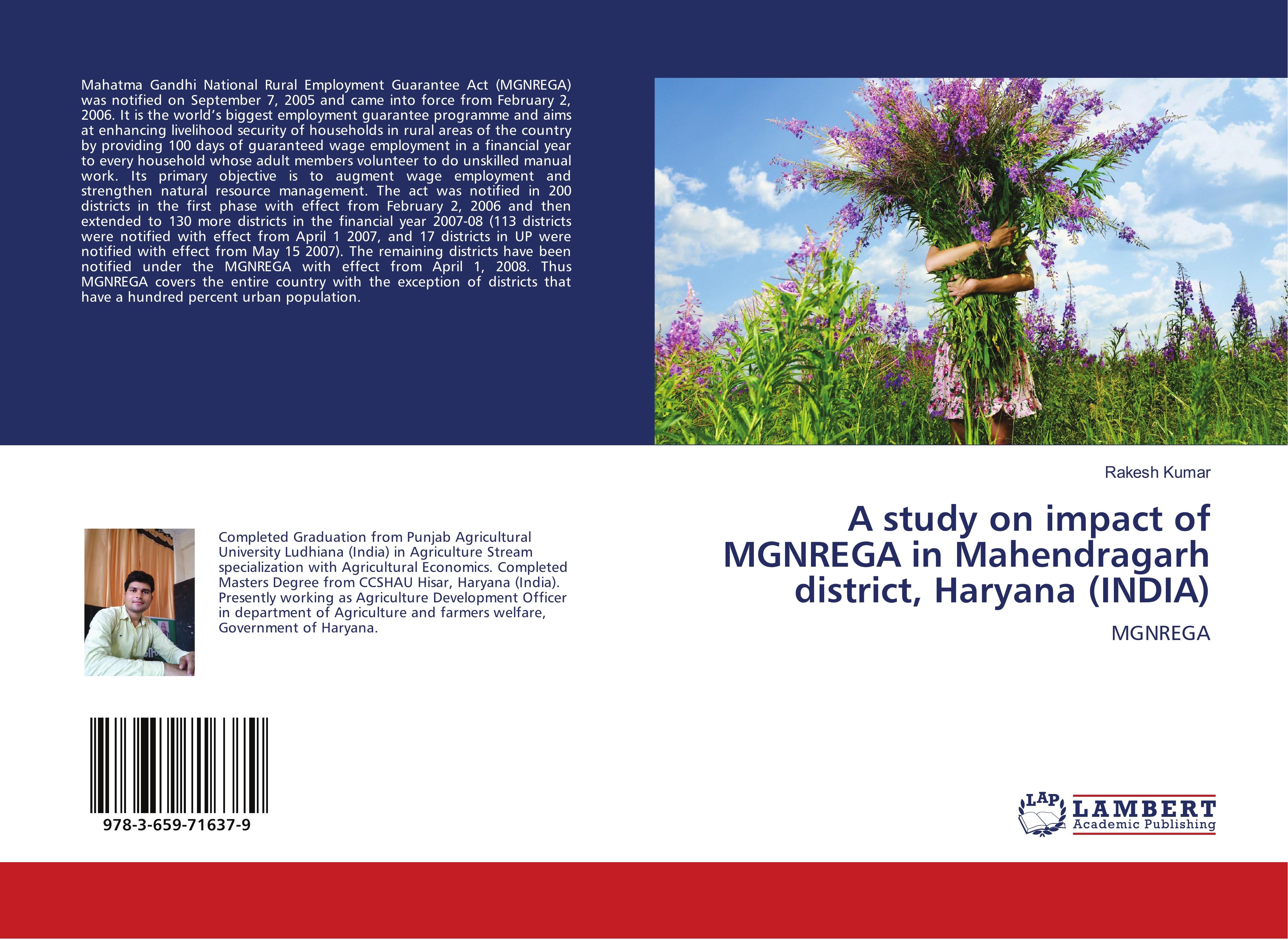Vorderes Coverbild A study on impact of MGNREGA in Mahendragarh district, Haryana (INDIA)