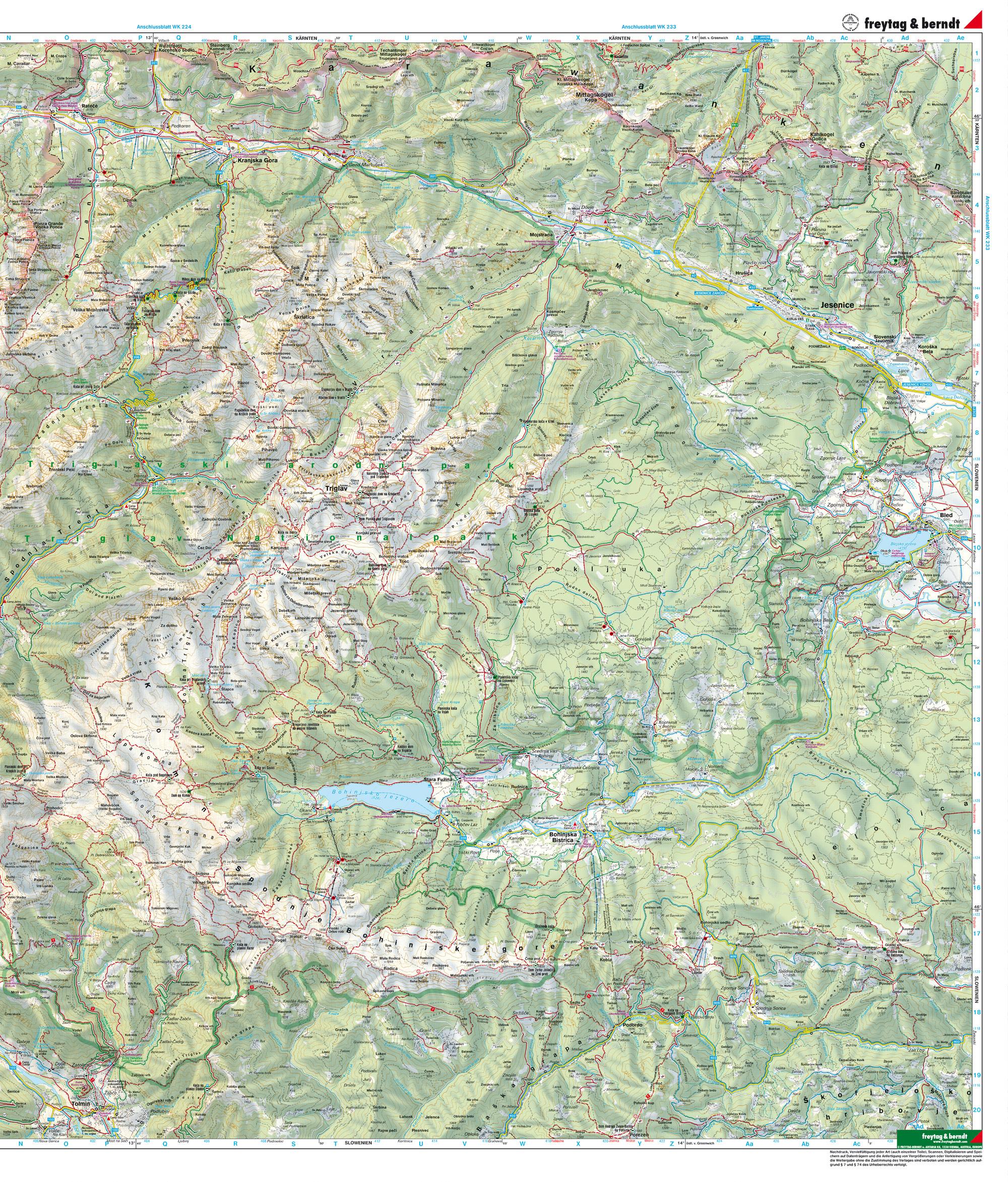 Beispielinhalt (Bild) Julische Alpen 1 : 50 000. WK 141