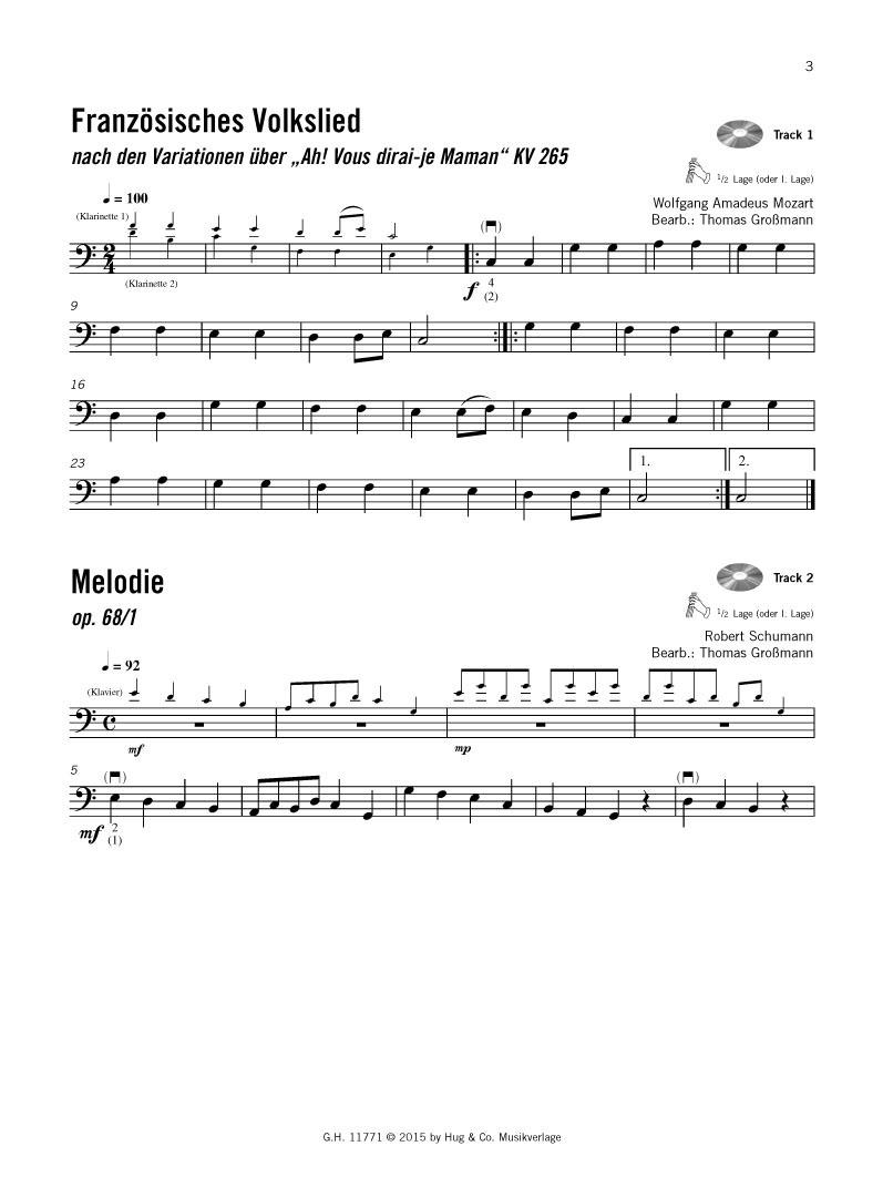 Beispielinhalt (Bild) Melodien für Kontrabass - von Bach bis Holst