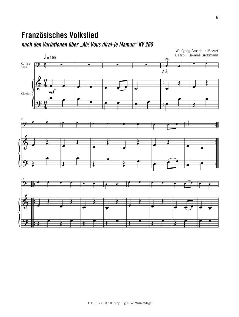 Beispielinhalt (Bild) Melodien für Kontrabass - von Bach bis Holst