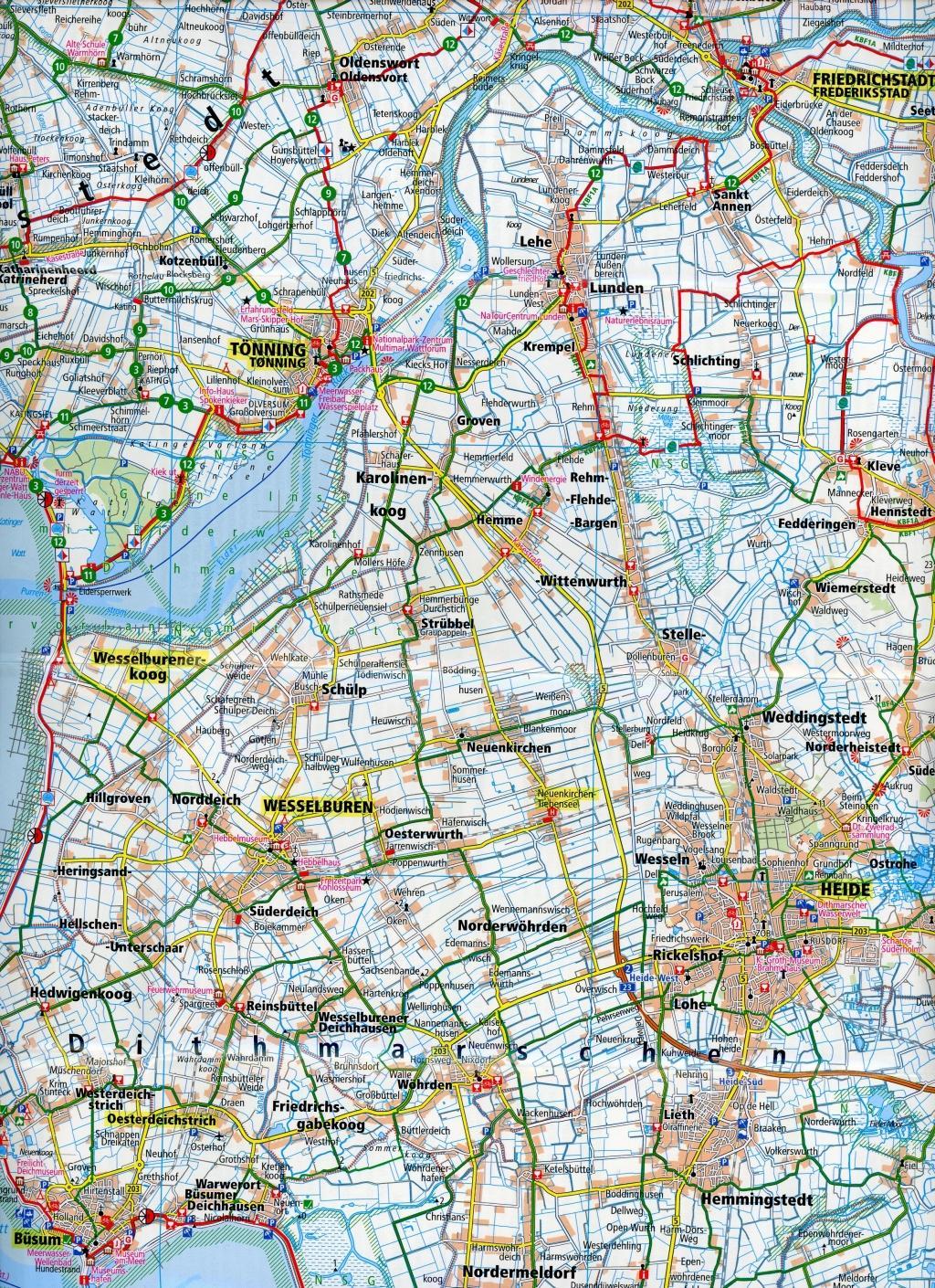 Beispielinhalt (Bild) Nordseeküste, Husum - Heide - Brunsbüttel, St. Peter-Ording 1:100 000