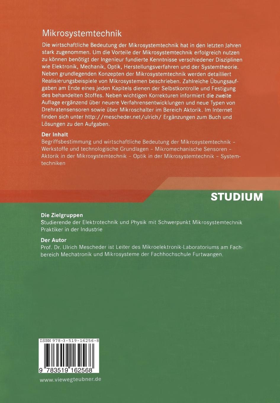 Rückseitencover Mikrosystemtechnik