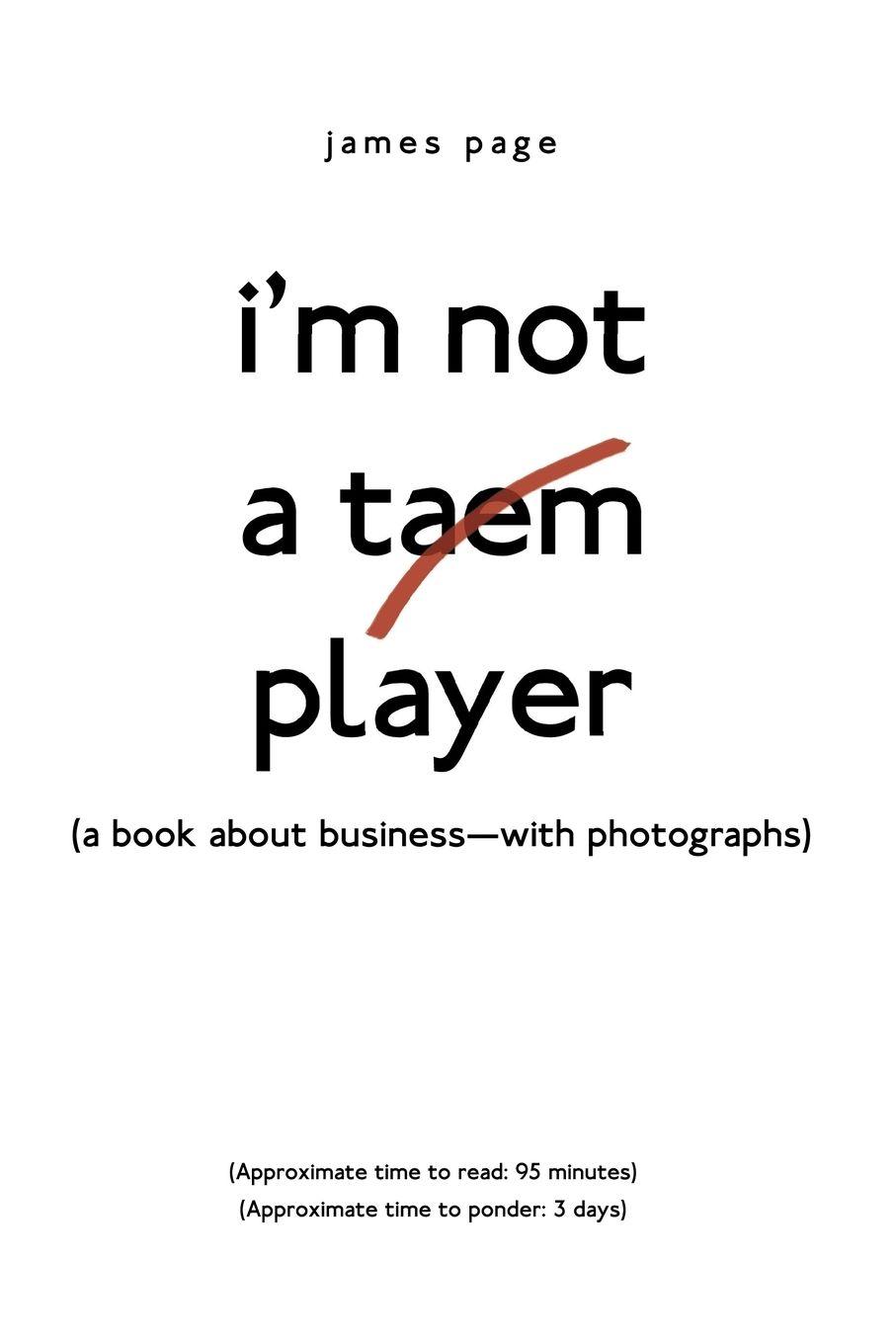Vorderes Coverbild I'M Not a Taem Player
