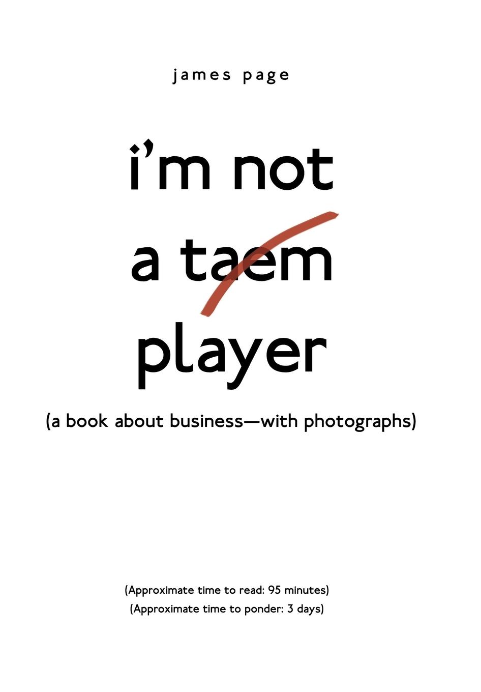 Vorderes Coverbild I'M Not a Taem Player