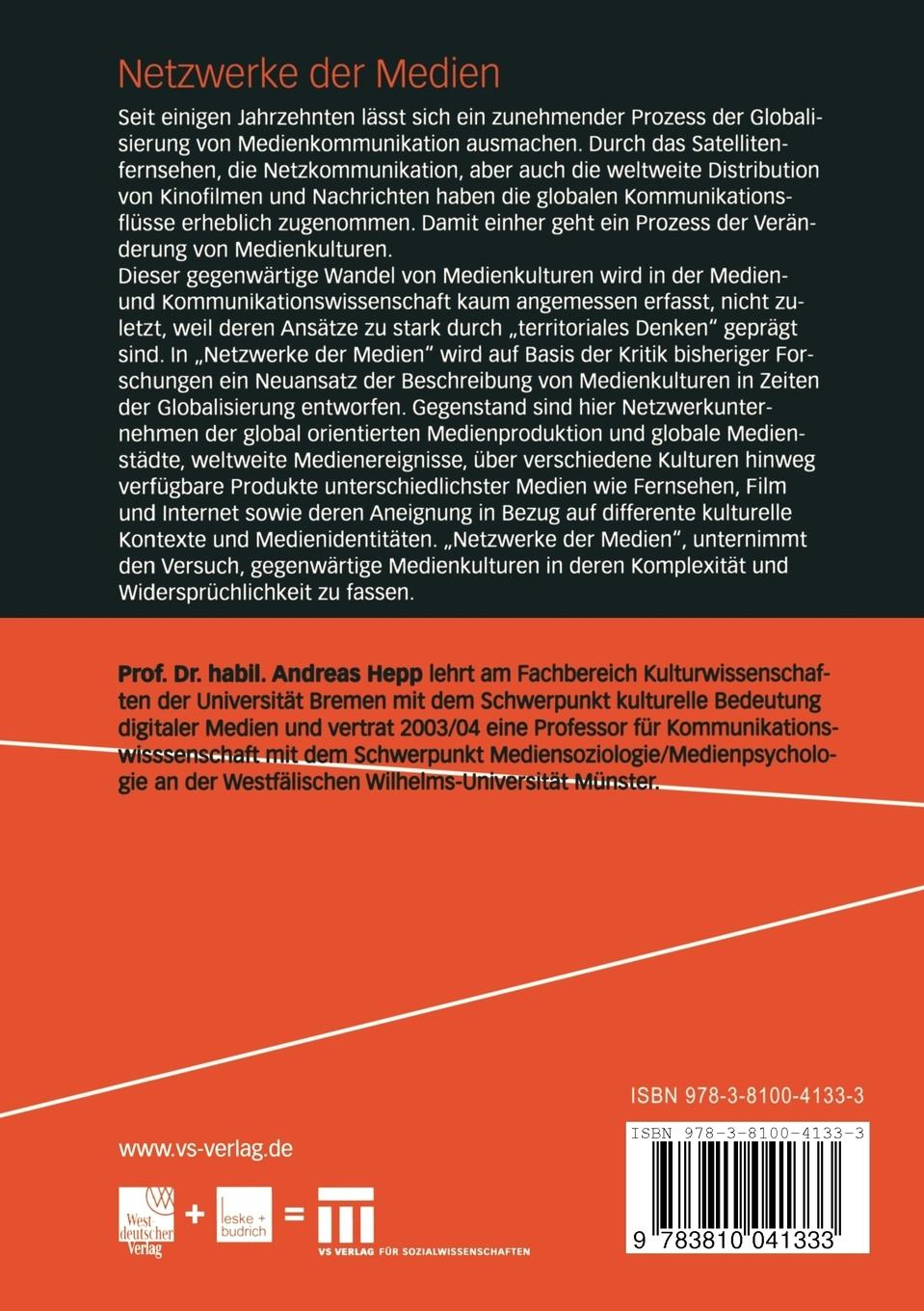 Rückseitencover Netzwerke der Medien