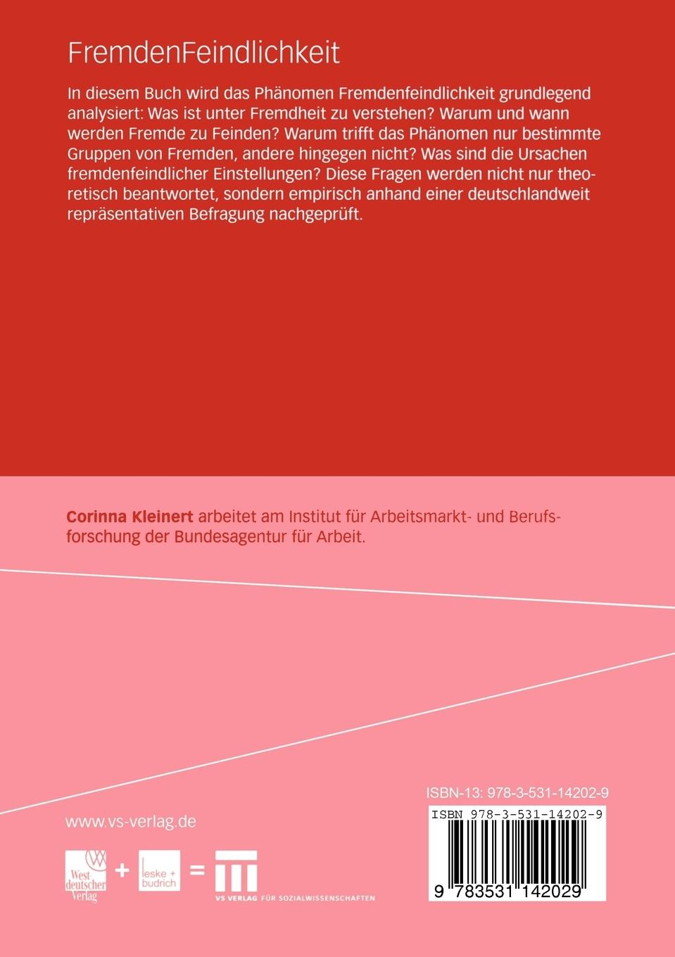 Rückseitencover Fremden Feindlichkeit