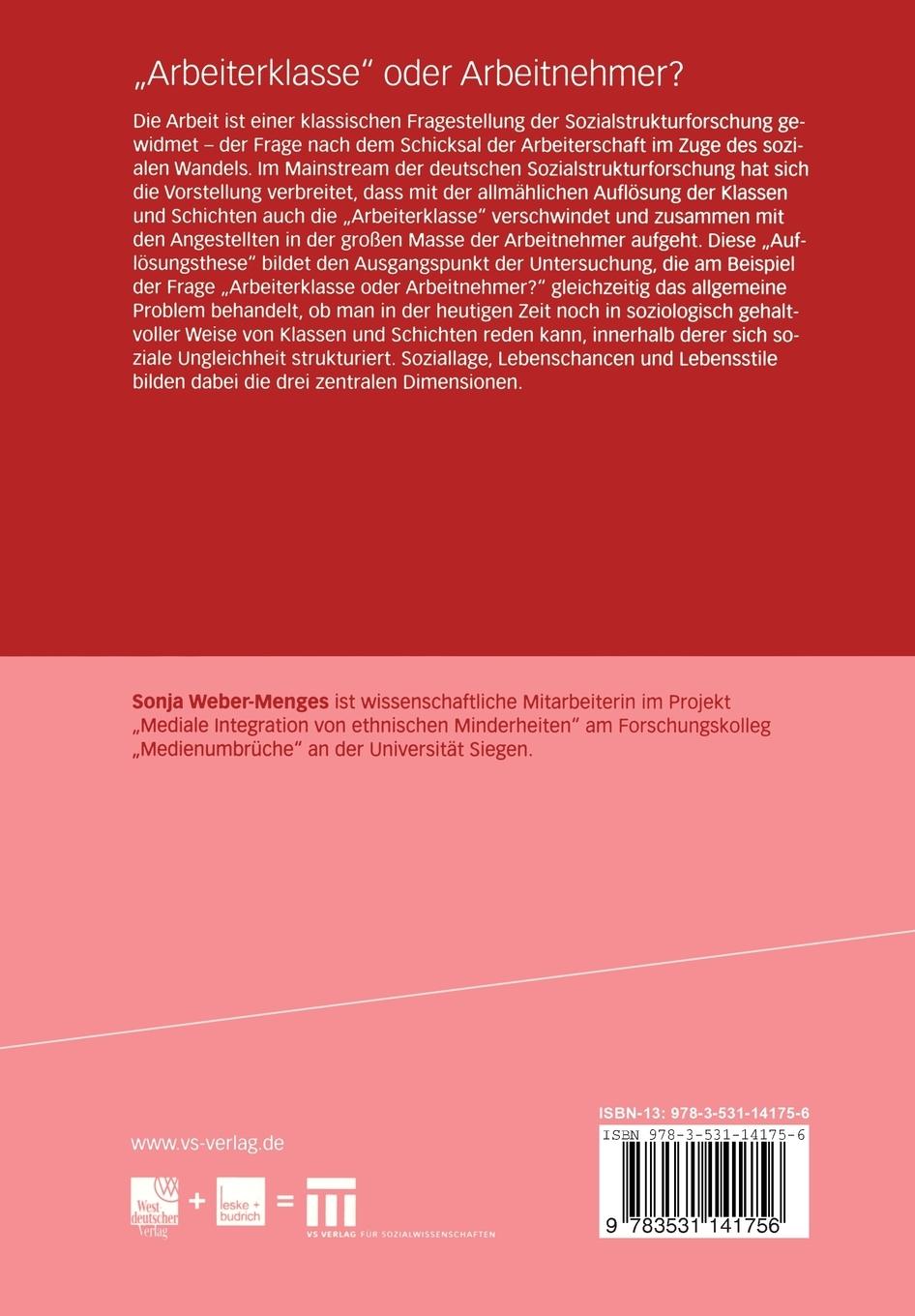 Rückseitencover "Arbeiterklasse" oder Arbeitnehmer?