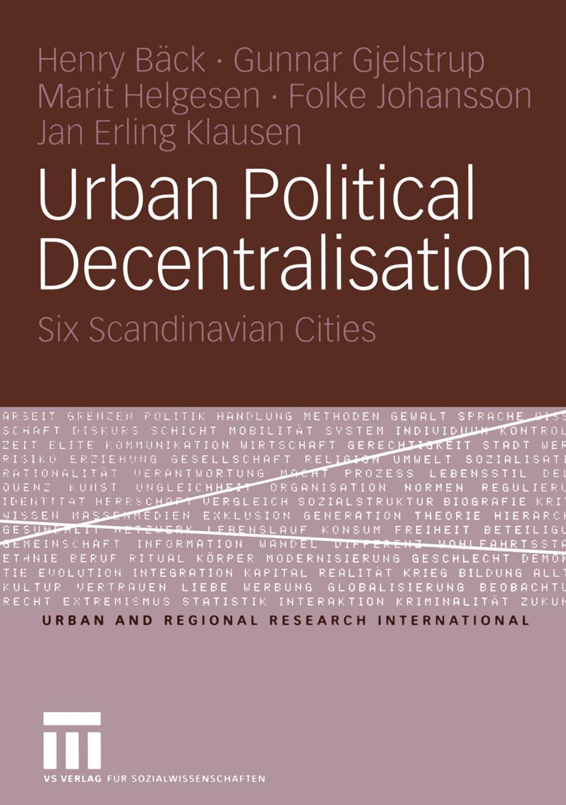 Vorderes Coverbild Urban Political Decentralisation