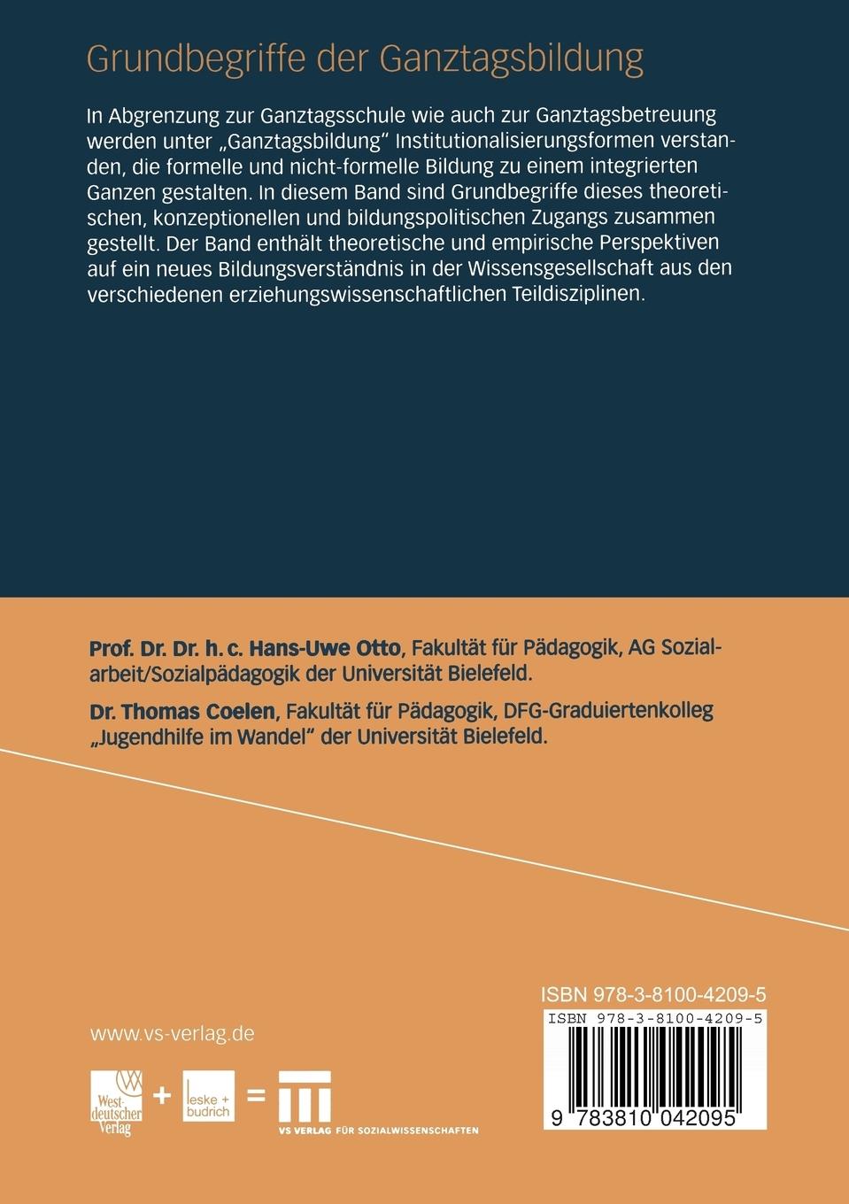 Rückseitencover Grundbegriffe der Ganztagsbildung