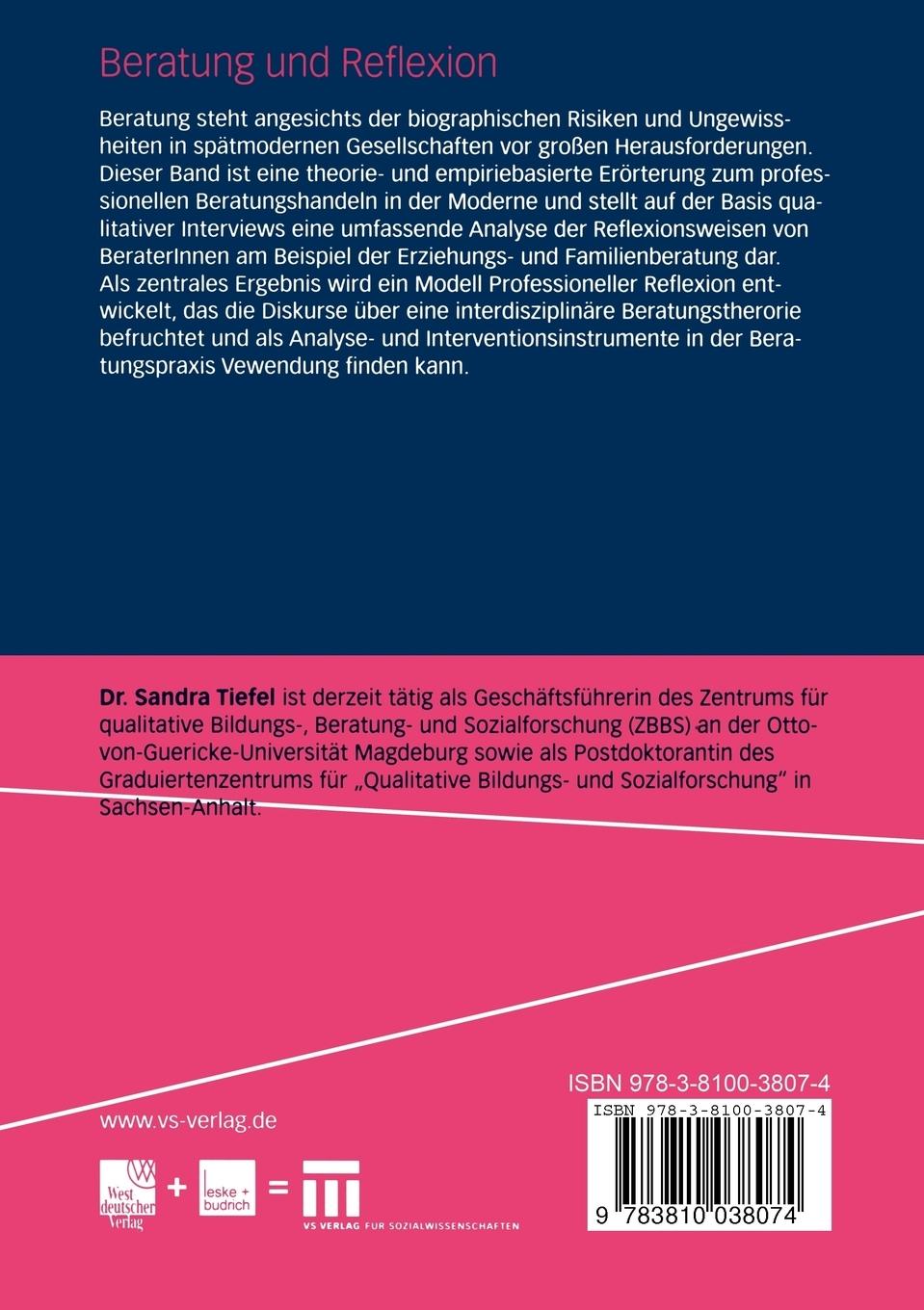 Rückseitencover Beratung und Reflexion