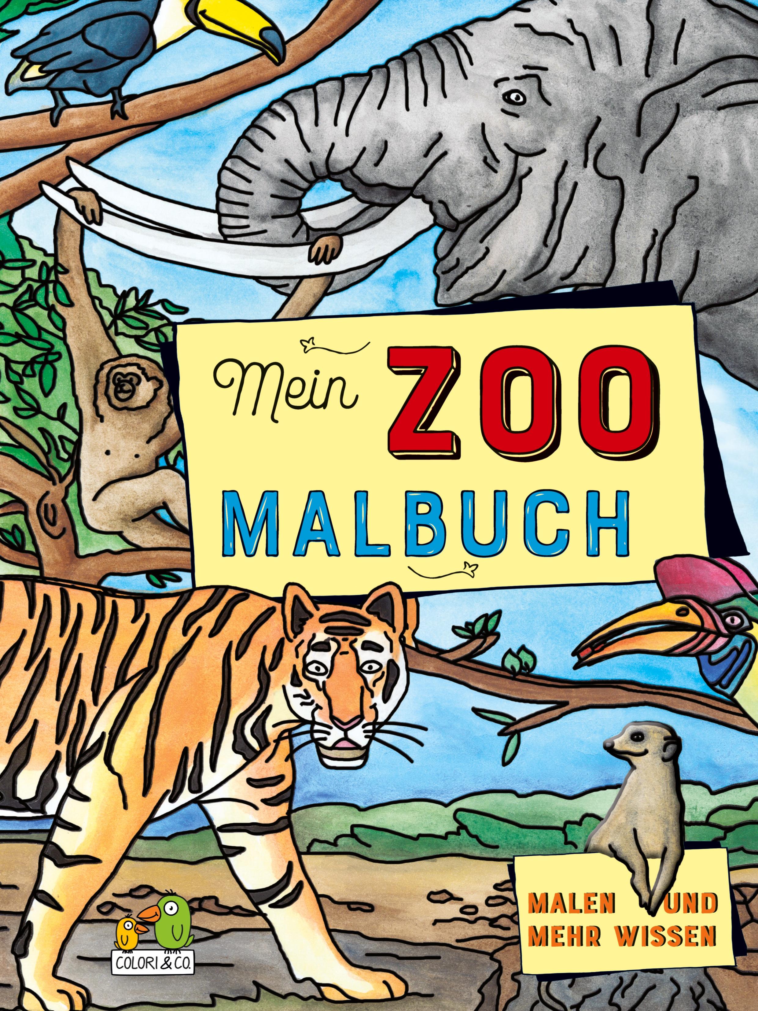 Vorderes Coverbild Mein Zoo Malbuch