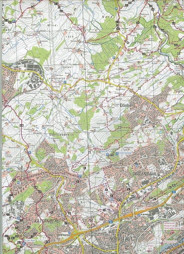 Beispielinhalt (Bild) Nordrhein-Westfalen Wanderkarte 11 Wuppertal und Umgebung 1  : 25 000
