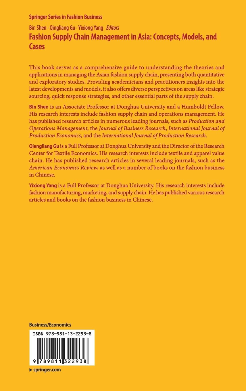 Rückseitencover Fashion Supply Chain Management in Asia: Concepts, Models, and Cases