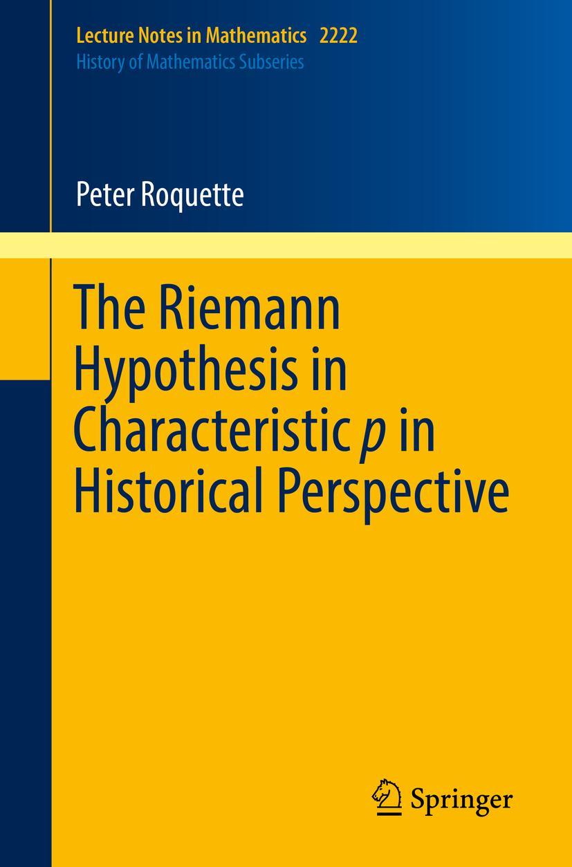 Vorderes Coverbild The Riemann Hypothesis in Characteristic p in Historical Perspective