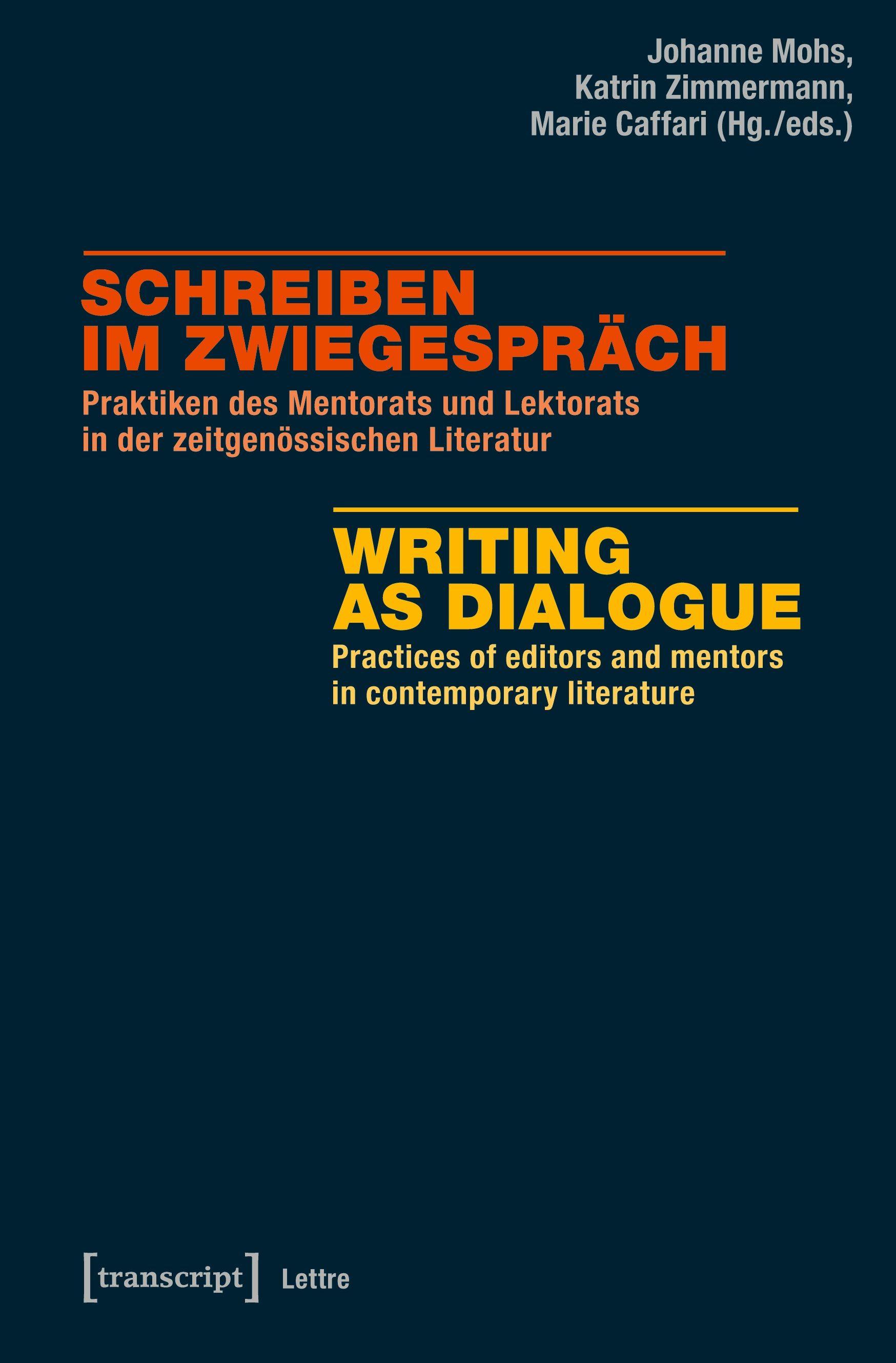 Vorderes Coverbild Schreiben im Zwiegespräch / Writing as Dialogue