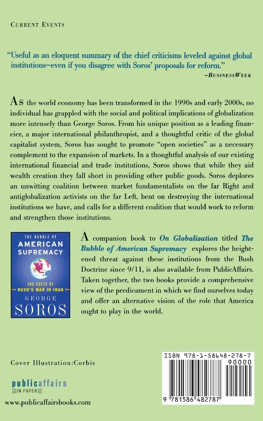 Rückseitencover George Soros On Globalization