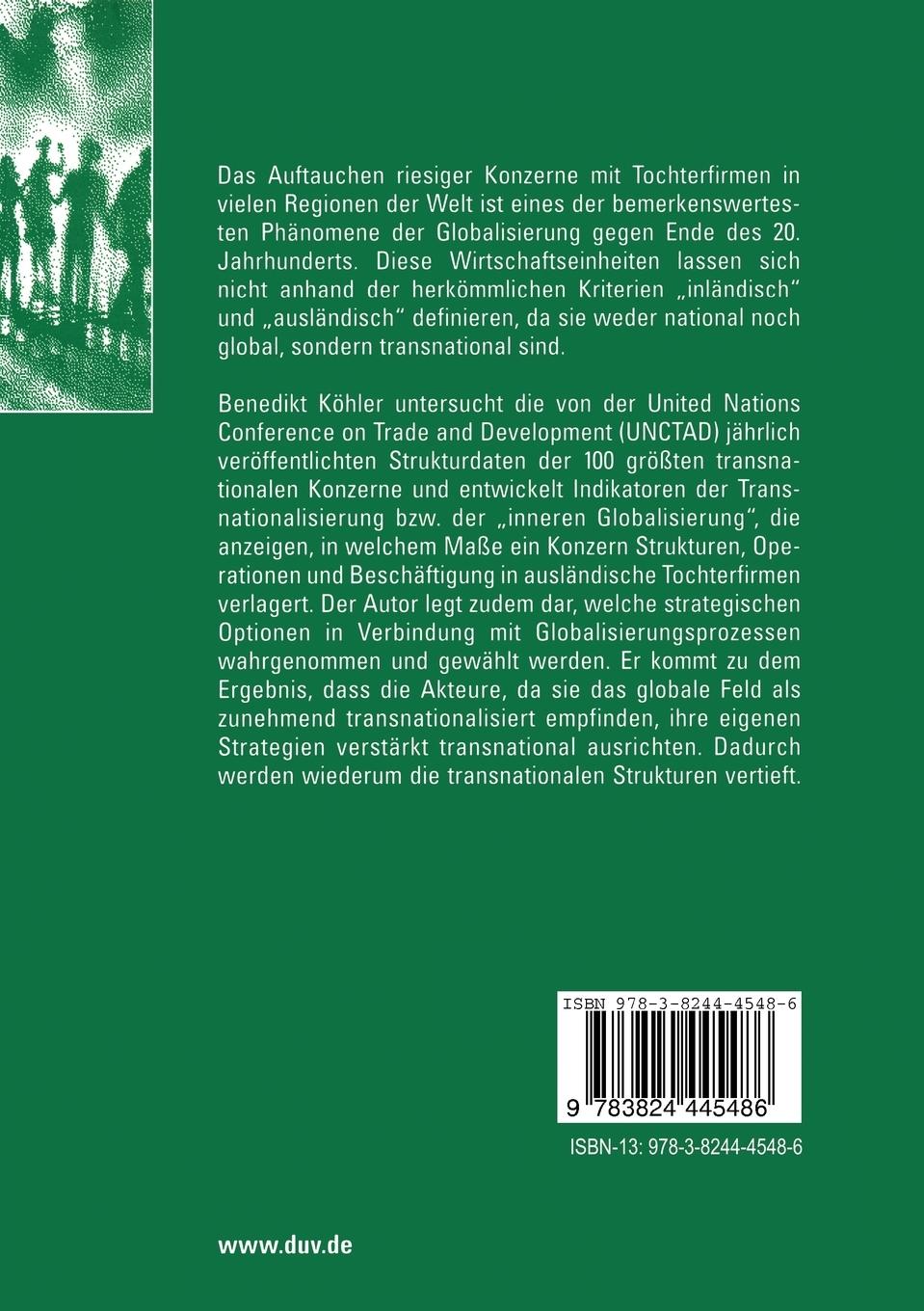 Rückseitencover Strukturen und Strategien transnationaler Konzerne