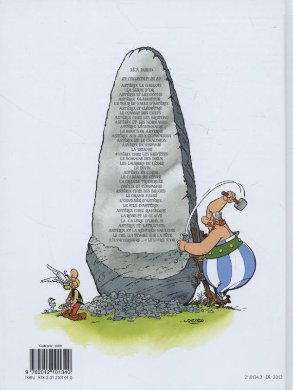 Rückseitencover Asterix Französische Ausgabe 02. La serpe d'or