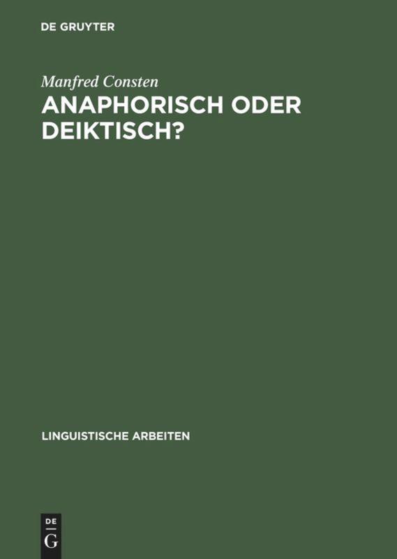 Vorderes Coverbild Anaphorisch oder deiktisch?