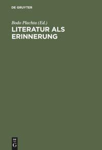 Vorderes Coverbild Literatur als Erinnerung