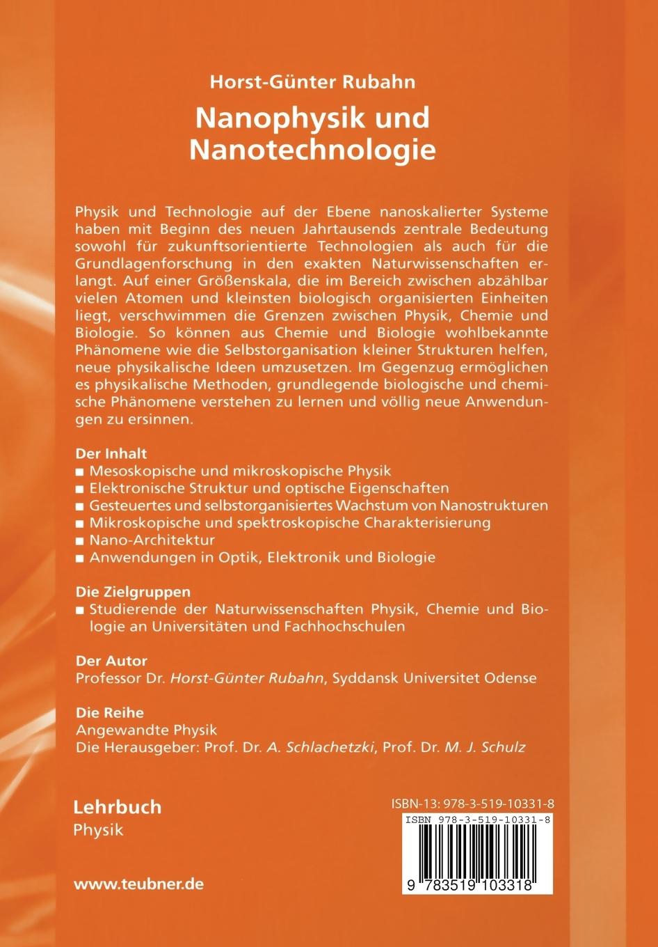 Rückseitencover Nanophysik und Nanotechnologie