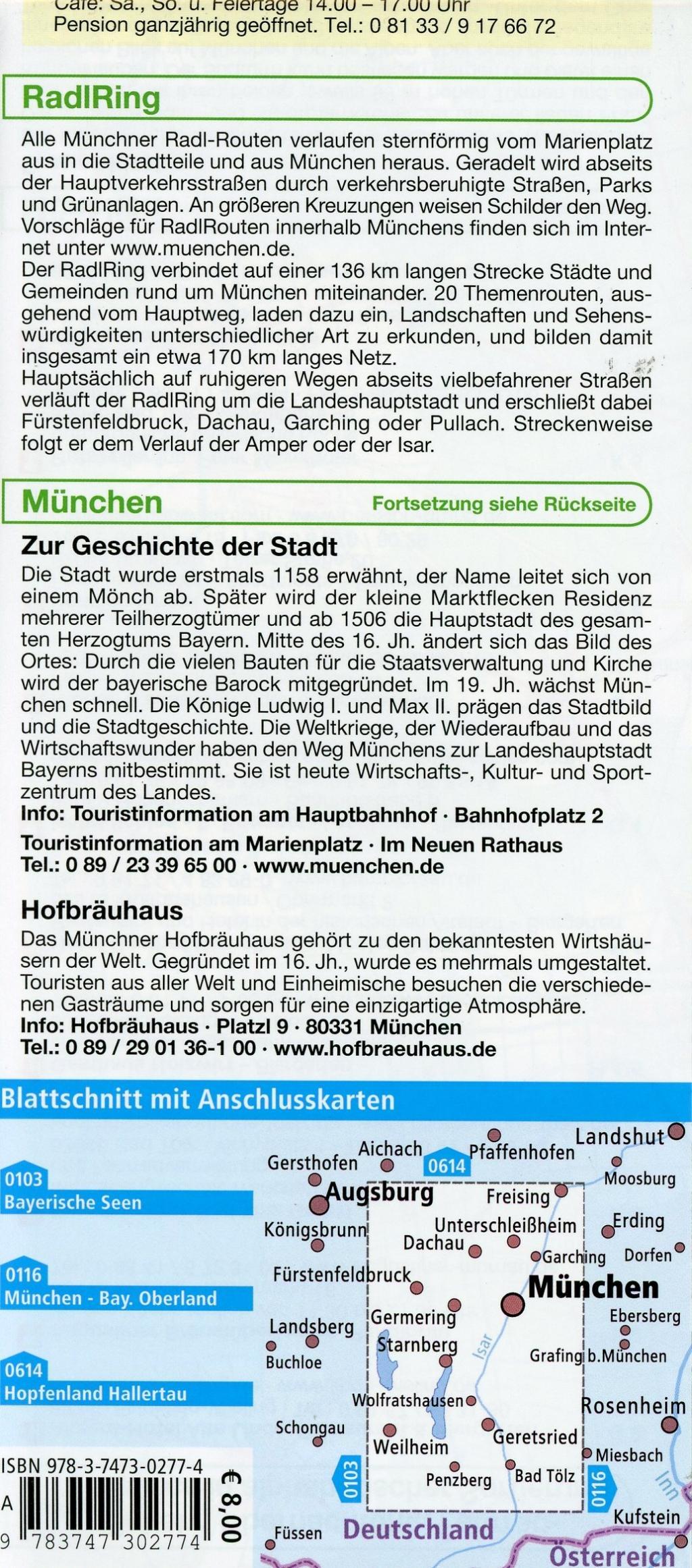 Beispielinhalt (Bild) München und Umgebung mit RadlRing 1:75 000