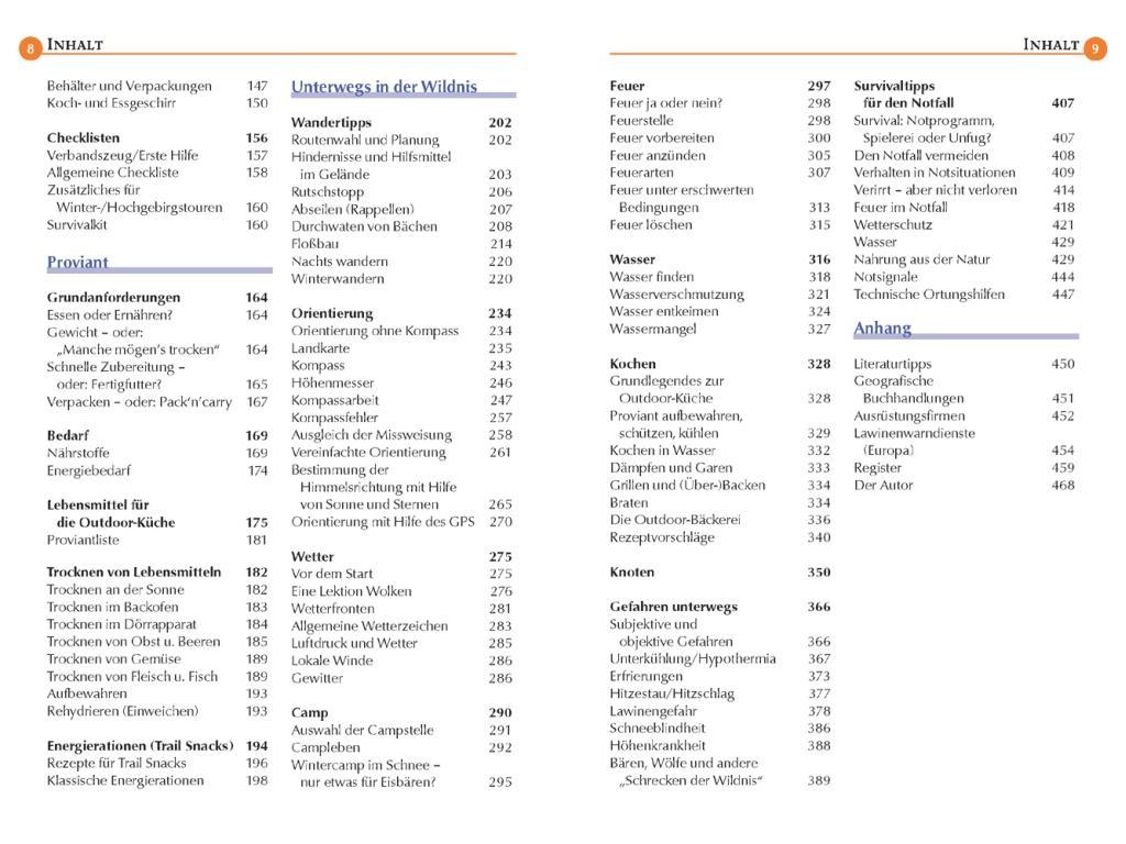 Beispielinhalt (Bild) Reise Know-How Outdoor-Handbuch
