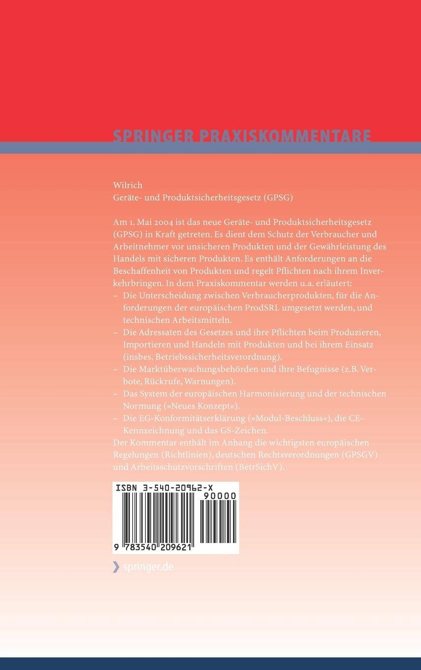 Rückseitencover Geräte- und Produktsicherheitsgesetz (GPSG)
