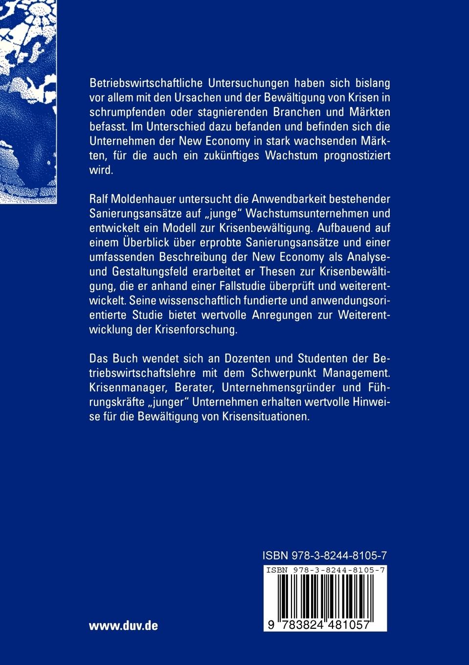 Rückseitencover Krisenbewältigung in der New Economy