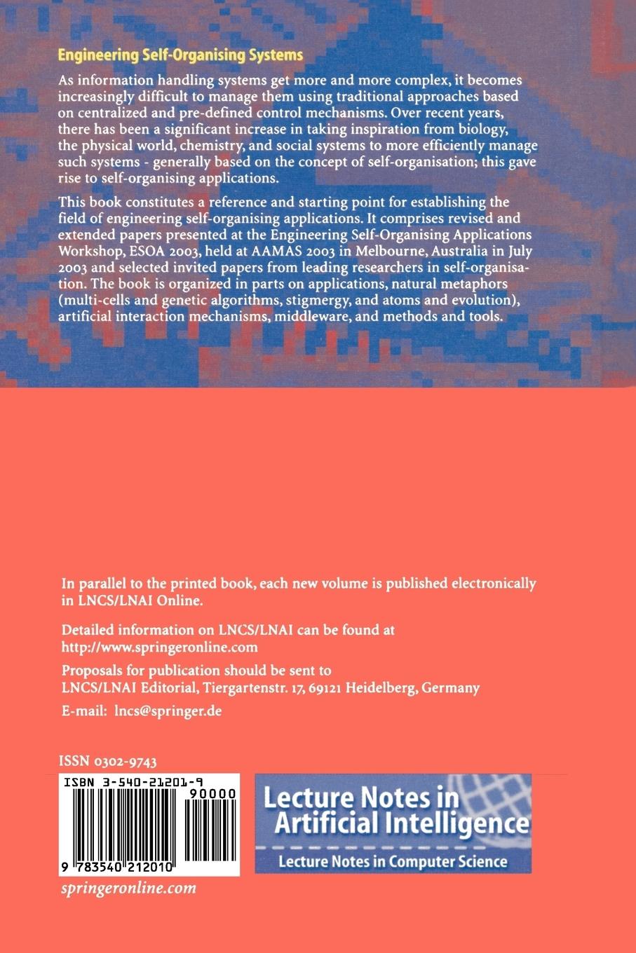 Rückseitencover Engineering Self-Organising Systems